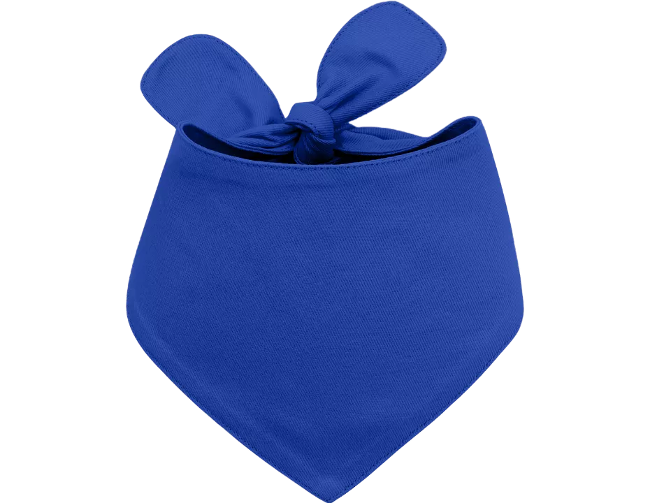 Personalizovaný Bavlněný šátek pro Psy s Vyšitým Jménem Modrá bavlněná personalizovaná psí bandana s uzlíkem, snadno se pere, přizpůsobitelná výšivkou jména.
