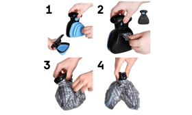 Snadno čistitelný Přenosný sáček na Psí výkaly se Systémem na Klip - Součástí ekologické sáčky