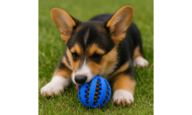 Interaktivní míček na pamlsky pro psy – gumová žvýkací hračka pro zábavu a trénink