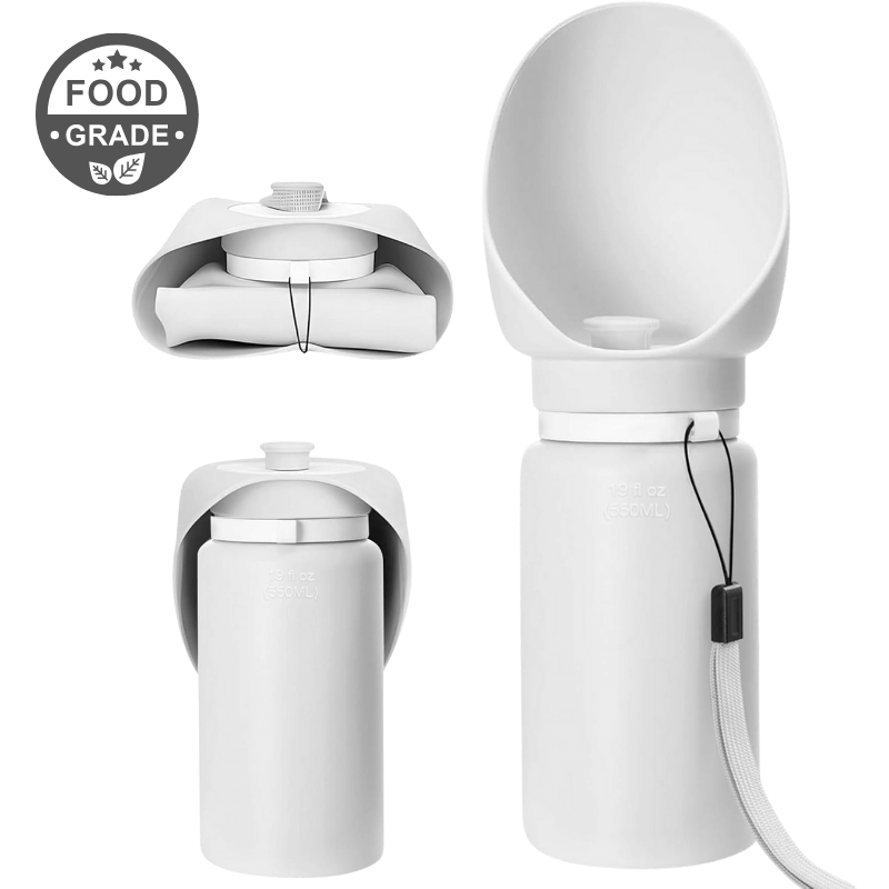 Skládací Láhev na Vodu pro Psy 550 ml - Cestovní Miska z Potravinářského Silikonu pro Domácí Mazlíčky