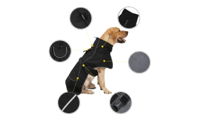 Reflexní nepromokavá psí bunda s teplou fleecovou podšívkou